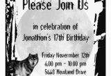 Wolf Birthday Invitations Personalized Wolf Invitations Custominvitations4u Com