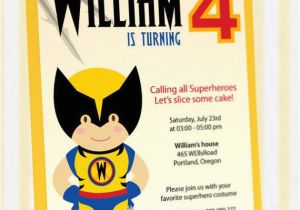 Wolverine Birthday Invitations Printable Diy Superheroes Xmen Wolverine Birthday Party