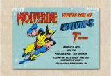 Wolverine Birthday Invitations Superhero Wolverine Birthday Party Invitation 12 Printed