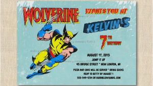 Wolverine Birthday Invitations Superhero Wolverine Birthday Party Invitation 12 Printed