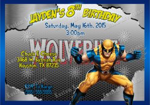 Wolverine Birthday Invitations Wolverine Birthday Invitations Kustom Kreations
