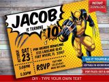 Wolverine Birthday Invitations Wolverine Invitation Wolverine Party Invitation