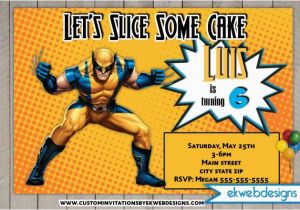 Wolverine Birthday Invitations X Men Wolverine Birthday Invitations Custom Wolverine