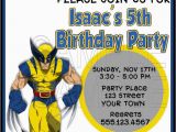 Wolverine Birthday Invitations Xmen Wolverine Personalized Birthday Party Invitation 01