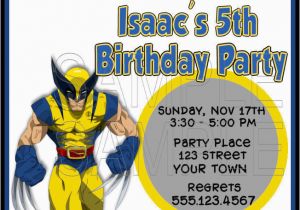 Wolverine Birthday Invitations Xmen Wolverine Personalized Birthday Party Invitation 01