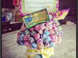 Womans 40th Birthday Ideas 40th Birthday Gift Sucker Bouquet with Lotto Tickets