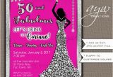 Womans 50th Birthday Invitations 50th Birthday Party Invitations Woman Bling Dress Fifty