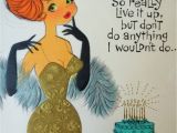 Women S Happy Birthday Card Vintage Greeting Card Birthday Card Bombshell Woman