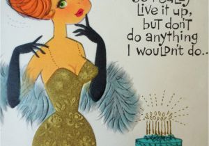 Women S Happy Birthday Card Vintage Greeting Card Birthday Card Bombshell Woman