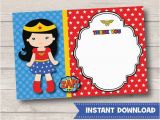 Wonder Woman Birthday Card Printable Wonder Woman Thank You Cards Girls Birthday by