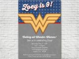 Wonder Woman Birthday Card Printable Wonder Woman themed Birthday Invitation Printable or