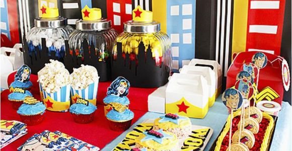 Wonder Woman Birthday Decorations Kara 39 S Party Ideas Wonder Woman Party Planning Ideas