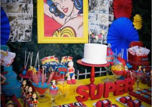 Wonder Woman Birthday Decorations Kara 39 S Party Ideas Wonder Woman themed Birthday Party