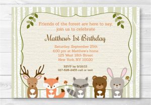 Woodland Animal Birthday Invitations Cute Woodland Animal Birthday Invitation Woodland Birthday