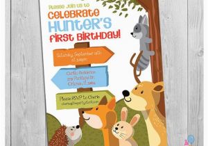 Woodland Animal Birthday Invitations Woodland Invitation Printable Boy First 1st Birthday