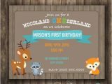 Woodland Onederland Birthday Invitations Digital Woodland Onederland First Birthday Party by