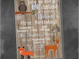 Woodland Onederland Birthday Invitations Items Similar to Digital Woodland Animals Winter