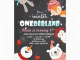 Woodland Onederland Birthday Invitations Winter Onederland Birthday Woodland Invitation Zazzle