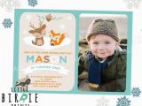 Woodland Onederland Birthday Invitations Winter Woodland Birthday Party Invitation by