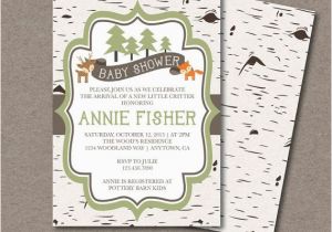 Woodland themed Birthday Invitations Baby Shower Invitation Templates Woodland themed Baby