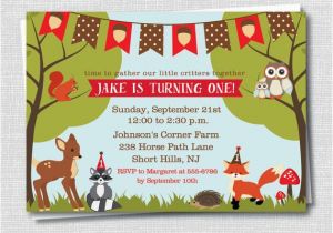 Woodland themed Birthday Invitations Woodland Animals Birthday Invitation Woodland by