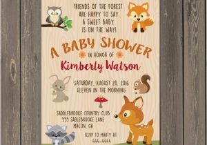 Woodland themed Birthday Invitations Woodland Baby Shower Invitation Woodland Animals Shower