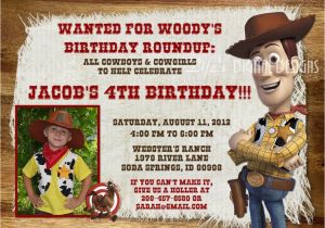 Woody Birthday Invitations toy Story Birthday Invitation Woody Bullseye Photo Option