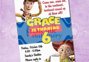 Woody Birthday Invitations Woody and Jessie Birthday Invitation