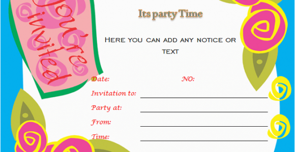 Word Birthday Invitation Template Birthday Party Invitations Microsoft Word Templates