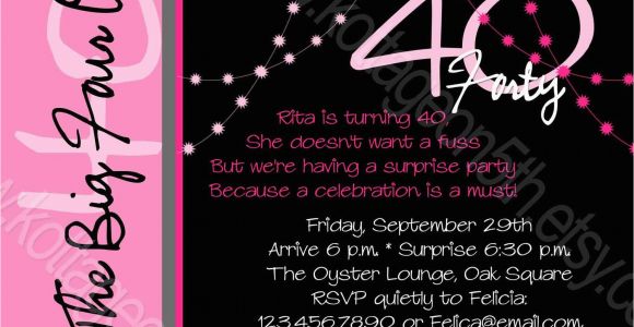 Wording for 40th Birthday Party Invitations 40th Birthday Invitation Wording Oxsvitation Com