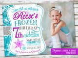 Wording for Frozen Birthday Invitations Frozen Birthday Invitation with Photo