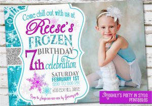 Wording for Frozen Birthday Invitations Frozen Birthday Invitation with Photo