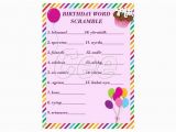 Words for A Birthday Girl Birthday Party Word Scramble Game for Girls Print as