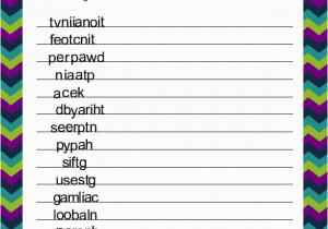 Words for A Birthday Girl Birthday Word Scramble Game Printable In Peacock Colors