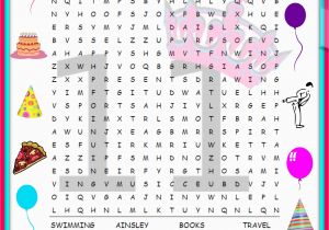 Words for A Birthday Girl Printable Birthday Word Search Activity Shelter