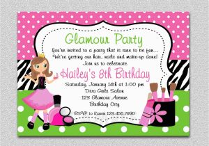 Words for Birthday Girl Glamour Girl Birthday Spa Invitation Glamour Girl Birthday