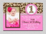 Words for Birthday Girl Leopard Birthday Invitation 1st Birthday Party Invitation