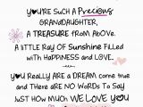 Words for Daughters Birthday Card Special Granddaughter Inspired Words Greeting Card Blank