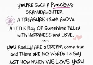 Words for Daughters Birthday Card Special Granddaughter Inspired Words Greeting Card Blank