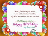 Words for Friends Birthday Card Thanks for Hearing the Words Wishbirthday Com