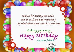 Words for Friends Birthday Card Thanks for Hearing the Words Wishbirthday Com