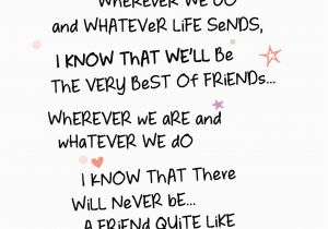 Words to Put In A Birthday Card Best Friends forever Inspired Words Greeting Card Blank