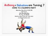 Wrestling Birthday Party Invitations Twin Boys Wrestling Birthday Invitation Zazzle