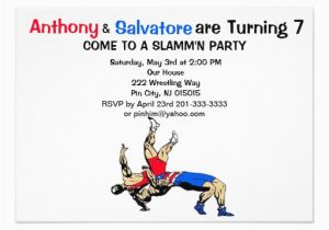 Wrestling Birthday Party Invitations Twin Boys Wrestling Birthday Invitation Zazzle