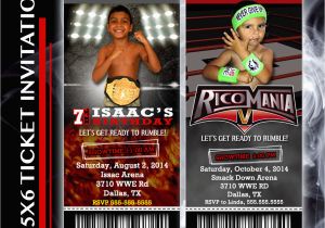 Wrestling Birthday Party Invitations Wrestling Party Ticket Invitation