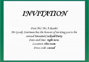 Writing Birthday Invitations Business English Esp Elt Cation