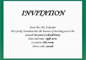 Writing Birthday Invitations Business English Esp Elt Cation