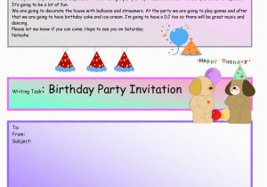 Writing Birthday Invitations Creative Writing Birthday Party Invite 16 A1 Level