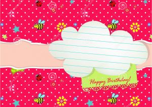 Www.happy Birthday Cards Baby Happy Birthday Card with Cloud Tag Stock Vector