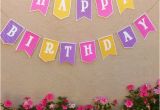 Yellow and White Happy Birthday Banner Yellow Purple Pink Happy Birthday Banner W White Polka